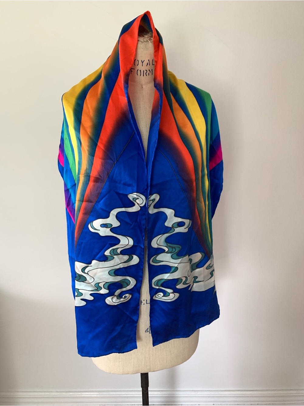 Rainbow Cloud Silk Scarf
